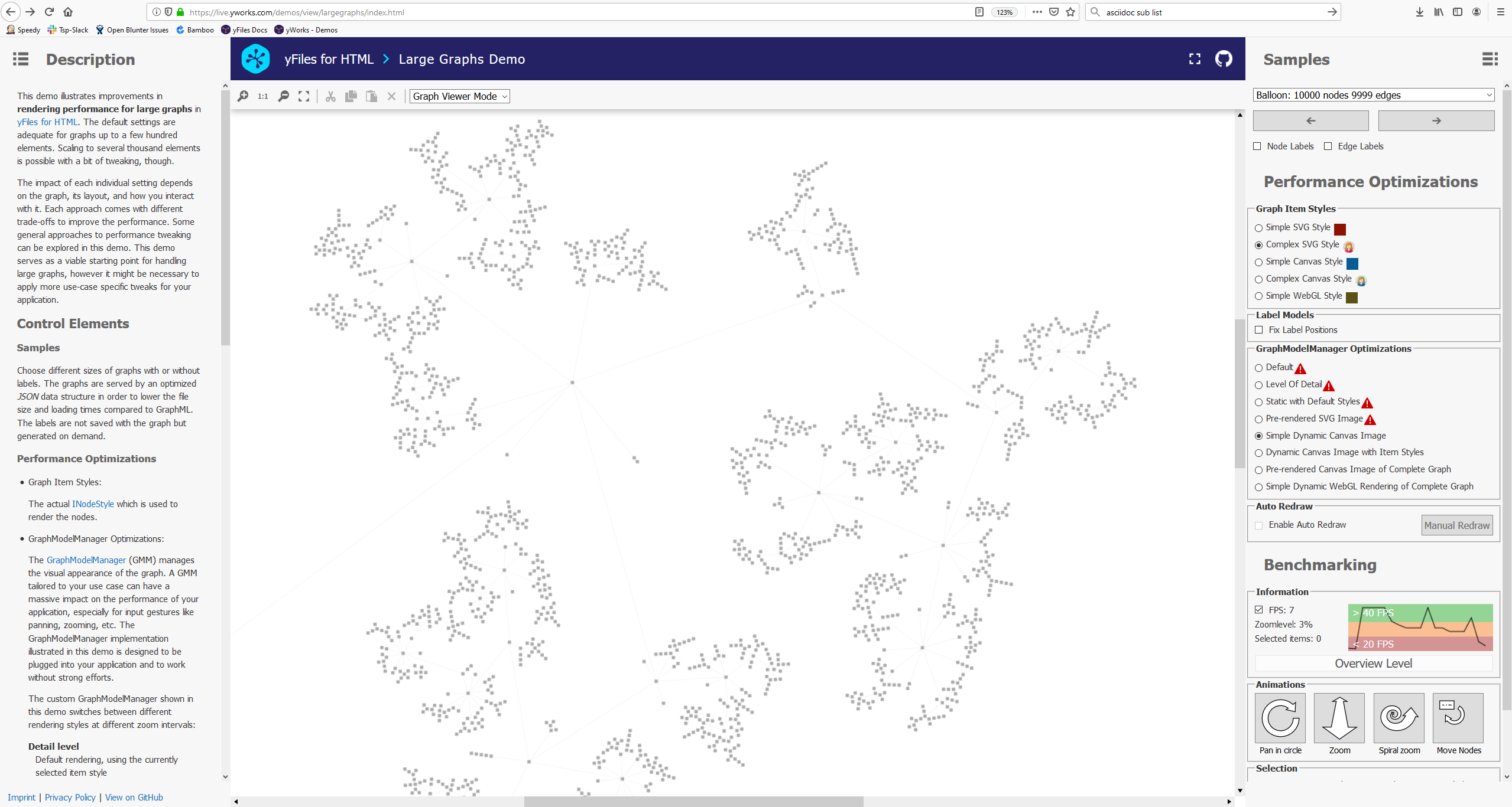 Large graphs demo
