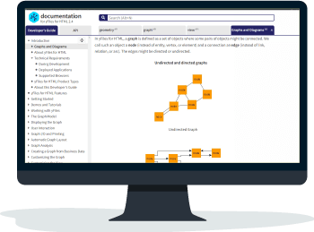 yFiles product documentation available both in-package and online.