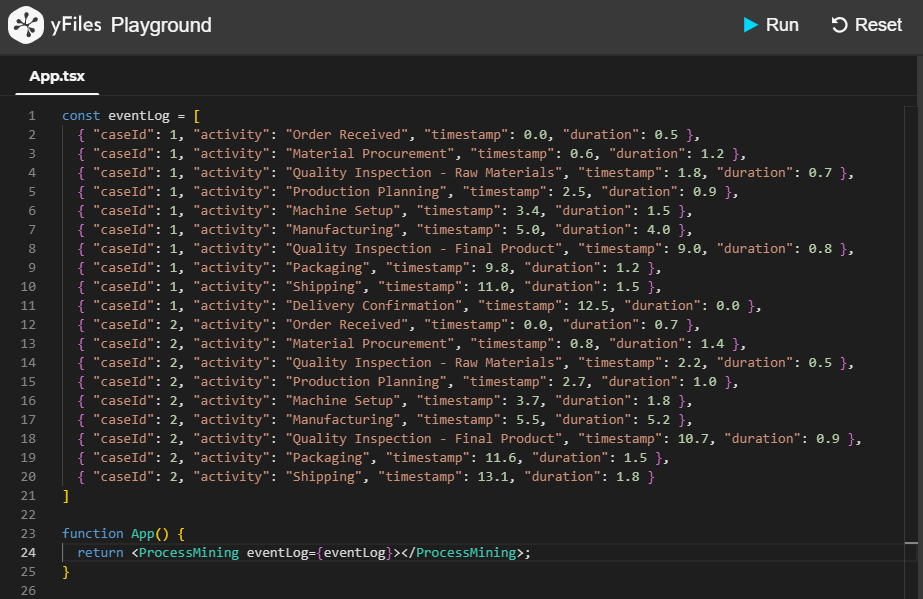 React Process Mining Getting Started