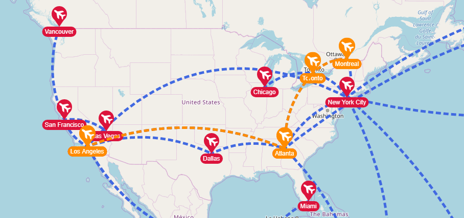 Interactive maps demo - shortest path