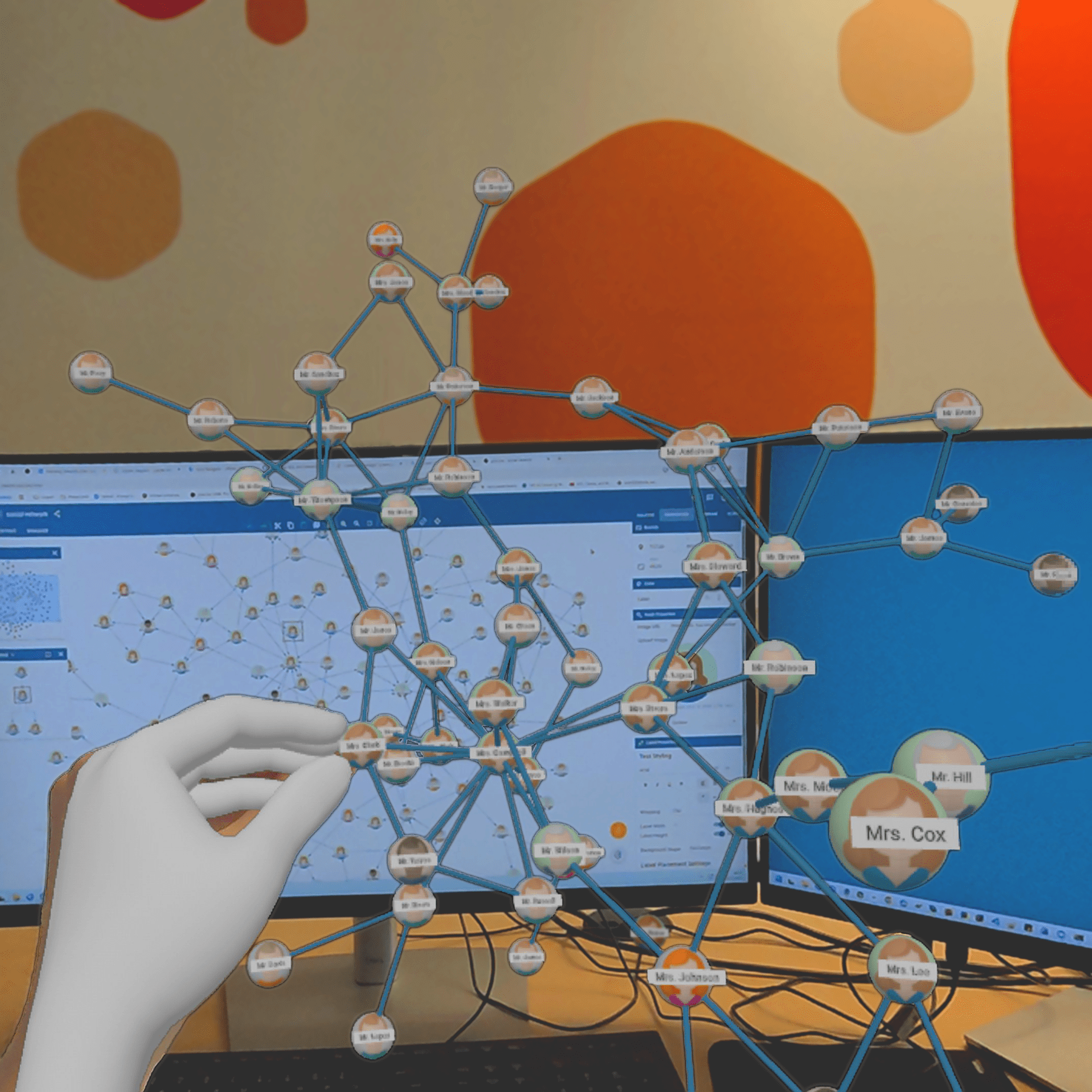 3D Organic layout in VR (Meta Quest 3)